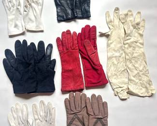 7 Pairs Vintage Leather Gloves Lot #: 82