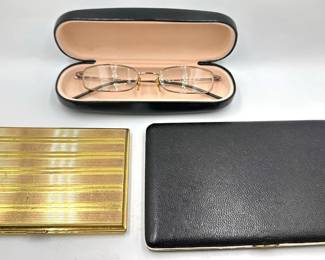 2 Vintage Cigarette Cases & Vintage Vogue Eyeglasses Lot #: 85