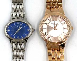 2 Steel By Design Women's Watches: Rose Gold-tone & Steel With Blue Face Lot #: 90