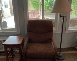 LaZBoy Recliner, End Table, And Lamp