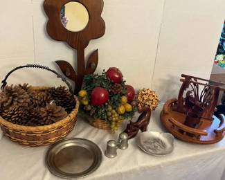 Wood And Pewter Decor
