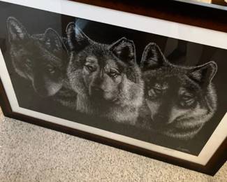 Signed, Framed, And Numbered Jussel Wolf Print