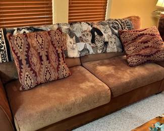Santa Fe Cloth And Suede Like Couch
