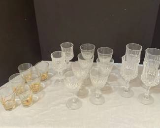 Pattern Water Glasses, And Wine Glasses