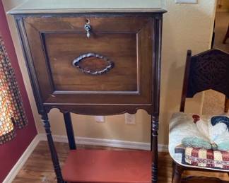 Wooden Secretary Desk And Chair