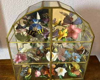 Butterfly House With Franklin Mint Collectible Porcelain Butterflies