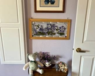 Half Moon Vintage Table, Stained Glass Hanging Piece And More