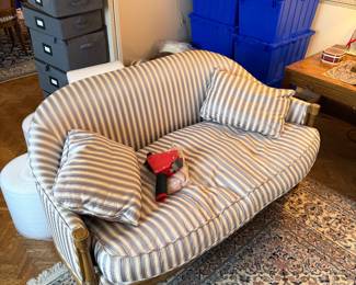 Striped loveseat