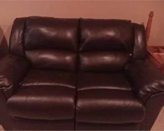 Leather loveseat