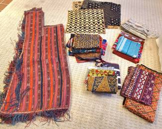 Beautiful fabrics, textiles, and a gorgeous wool horse saddle blanket!