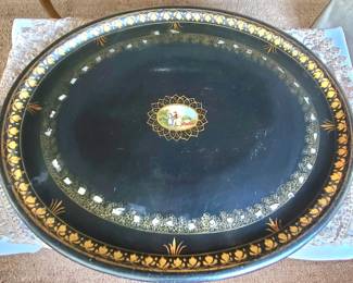 Beautiful 19th century French Tole Tray for sale!