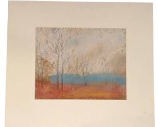 ALBERT HENRY KREHBIEL (American, 1873-1945) Oil Pastel Drawing, "Late Fall"