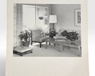 Mid Century Interior Design Photo, Signed DAWSON 