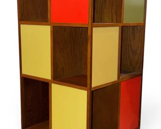 Mid Century Modern Color Block Bookcase