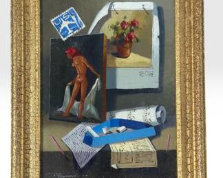 SILVIO OTTAVIANI (Italian, b.1933) Surrealist Shadow Box Painting