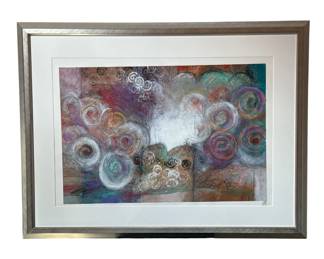 Post Modern Abstract Mixed Media Painting, "Rings/Plenty 1" 