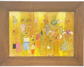 MARIAN NIELSON (American 1921-1980) Folk Art Painting 