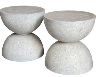 Modernist Santori Hourglass Side Tables, Pair