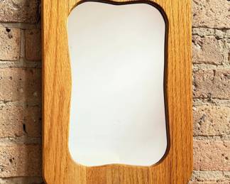Mid Century Petite Sculptural Mirror, Scandinavian