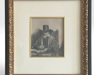 REMBRANDT VAN RIJN (Dutch, 1606-1669)  19th C. Copper Plate Print 