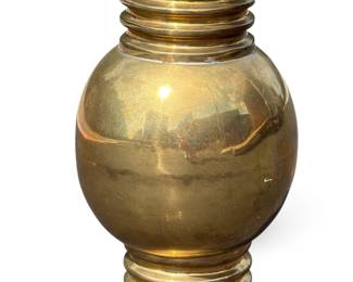Substantial Modern Ribbed Brass Vase, After SERGIO ASTI (Italian, 1926-2021)