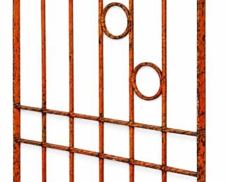 French Art Moderne Iron Architectural Panel, Orange