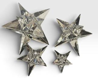 Set of Four ROSENTHAL Graduating Star Crystal Candleholders