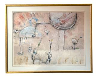 TIMOTHY CHAPMAN (American, 20th C.) "Redesigning The Globe" Monoprint 