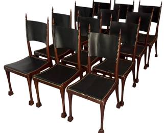 Set of 12 French Brutalist Dining Chairs