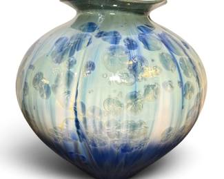 Crystalline Glazed Ceramic Vase 