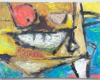 Mid Century Abstract Oil Impasto Painting