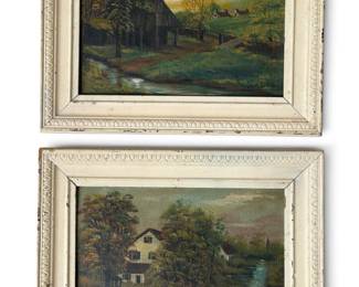 Two CHAS OSTMAN Homestead Scenes