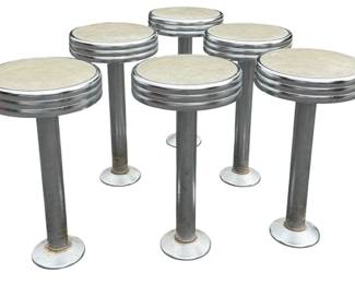 Six Art Deco Soda Fountain Bar Stools