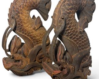 Large Chinese Koi Fish Architectural Elements