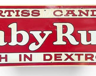 Antique Curtiss Candies "Baby Ruth" Tin Advertising Sign