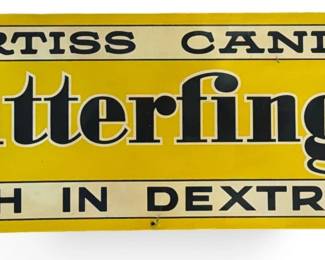 Antique Curtiss Candies "Butterfinger" Tin Advertising Sign