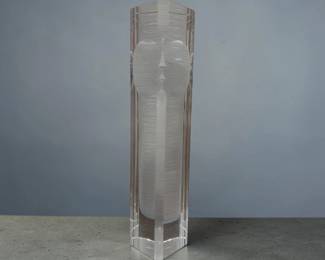 FUMIO SASA (Japanese, 1924-2000) Crystal Face Sculpture, For HOYA