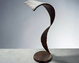 Large Abstracted Steel Wave Sculpture