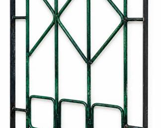 French Art Moderne Iron Architectural Panel, Green