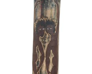 Black Americana Folk Art Studio Pottery Vase
