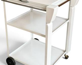 White and Chrome Bar Cart