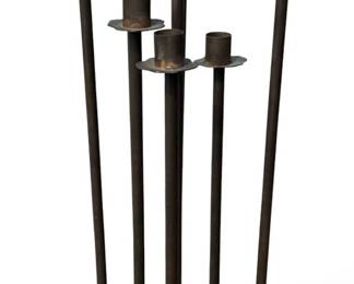 Large Modernist Wrought Iron Floor Candleholder