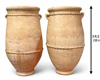 A Pair of Large Italian Terracotta Jardiniere Planters