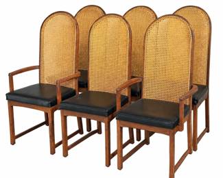 Set of Six MILO BAUGHMAN (American, 1923-2003) Dining Chairs, For DIRECTIONAL