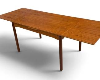 7 Foot Mid Century Teak Extendable Dining Table