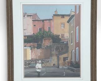 DEWITT WHISTLER JAYNE (American, 20th C.) Roussillon, France Cityscene
