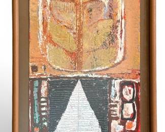 Mid Century Oil Impasto Abstract
