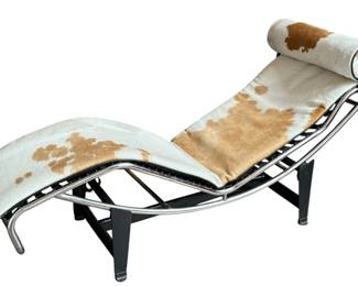 LC4 Style Cowhide Chaise Lounge, IMO LE CORBUSIER (French-Swiss, 1887-1965)