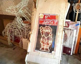 Assorted Christmas Holiday Light Sculptures, Yard Ornaments, and String Lights