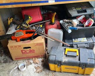 Remington Limb N Trim Chainsaw, Pittsburgh Wrench Set, Craftsman Toolbox and Hardware Lot